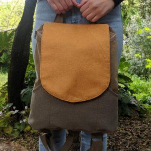 VEGAN Yellow Large Women's Backpack Size M